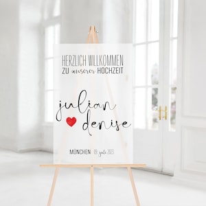 Hochzeit Willkommensschild Acryl weiß, individualisierter, XXL, Wedding, Acrylglac Schild