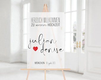 Signe de bienvenue de mariage acrylique blanc, individualisé, XXL, mariage, signe acrylglac