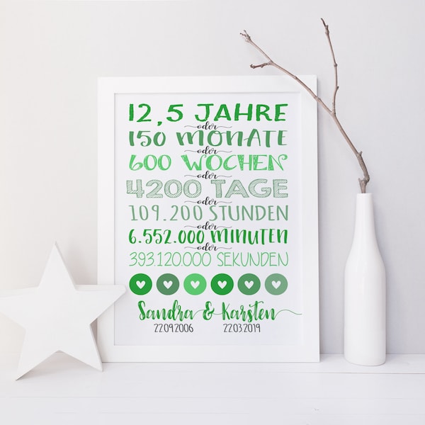 Petersilienhochzeit Hochzeit Hochzeitstag Bild Druck DIN A4 Geschenk Überraschung