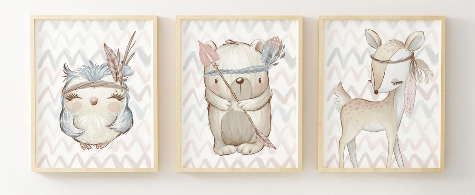Premium Poster Set – 3er Set DIN A3, Boho Abstrakt, Wandbilder Ohne Rahmen, 170 G/m² Papier