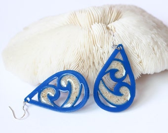 Wave Earrings - Sand Earrings - Beach Earrings