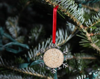 Sand Ornament - Beach Ornament -  Snowflake Ornament - Christmas Gift Ideas - - Beach House Decor - Unique Ornaments - Christmas Ornament