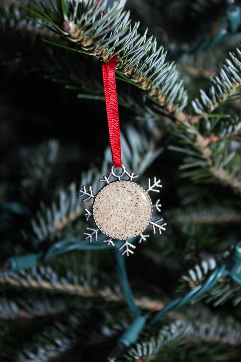 Sand Ornament Beach Ornament Snowflake Ornament Christmas Gift Ideas Beach House Decor Unique Ornaments Christmas Ornament image 4