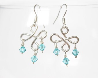 Aquamarine Earrings - Swarovski Crystal Earrings - Aquamarine Crystal Earrings