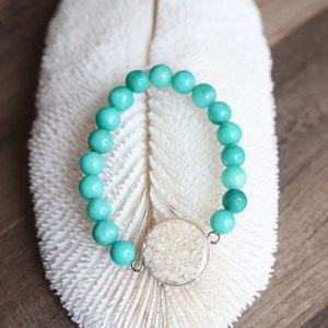 Sand Bracelet Amazonite Bracelet Beach Bracelet Beaded Stretch Bracelet Amazonite Beaded Bracelet Custom Sand Bracelet image 4