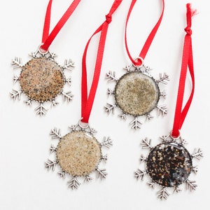 Sand Ornament Beach Ornament Snowflake Ornament Christmas Gift Ideas Beach House Decor Unique Ornaments Christmas Ornament image 2