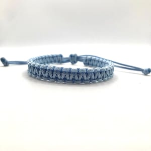 Beau Blue cord Bracelet, Blue String Bracelet, Lucky Bracelet, Braid Bracelet, Yoga Bracelet, Simple Surfer Bracelet [Thin: Beau Blue 030]