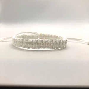 White cord Bracelet, White String Bracelet, Lucky Bracelet, Braid Bracelet, Yoga Bracelet, Simple Surfer Bracelet [Thin: White cord 007]