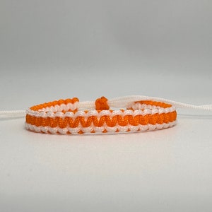 White/Orange cord Bracelet, White/Orange bracelet, Reversible , Lucky Bracelet, Yoga Bracelet, Surfer Bracelet [White/Orange 115]