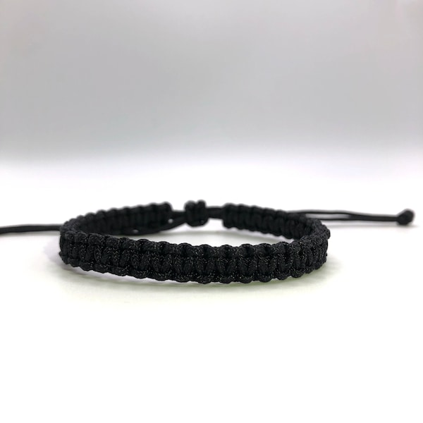 Bracelet cordon noir, bracelet cordon noir, bracelet porte-bonheur, bracelet tresse, bracelet yoga, bracelet simple surfeur [fin : cordon noir 006]