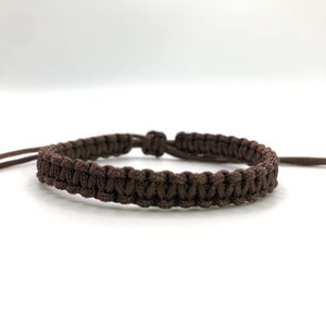 Brown cord Bracelet, Brown String Bracelet, Lucky Bracelet, Braid Bracelet, Yoga Bracelet, Simple Surfer Bracelet [Thin: Brown 012]
