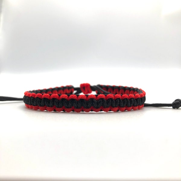 Red/Black cord Bracelet, Black/Red bracelet, Reversible , Lucky Bracelet, Braid Bracelet, Yoga Bracelet, Surfer Bracelet [Red/Black 102]