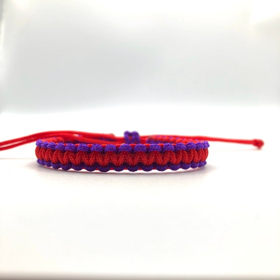 Red/purple Cord Bracelet, Purple/red Bracelet, Reversible