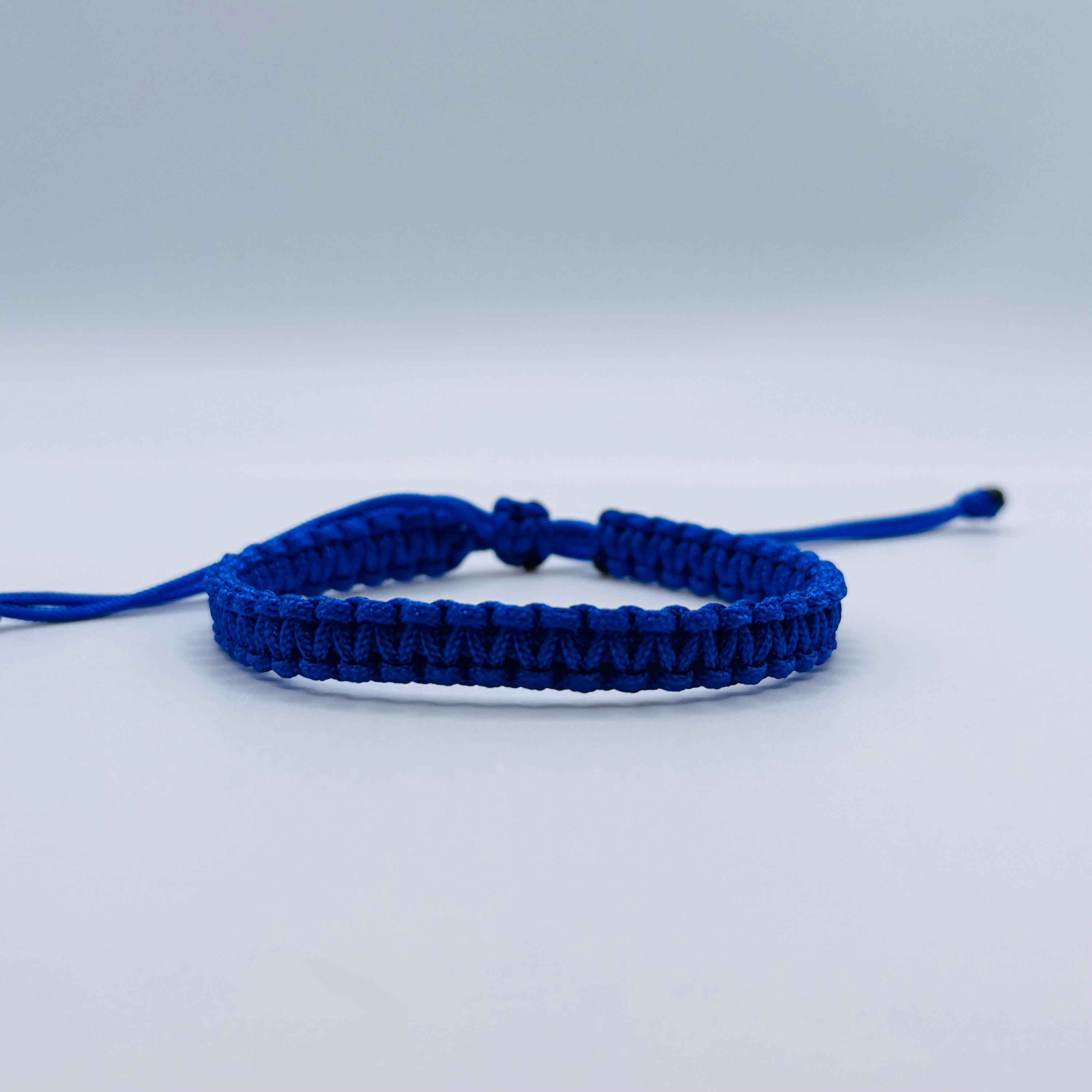 Dark Blue Cord Bracelet, Blue String Bracelet, Lucky Bracelet