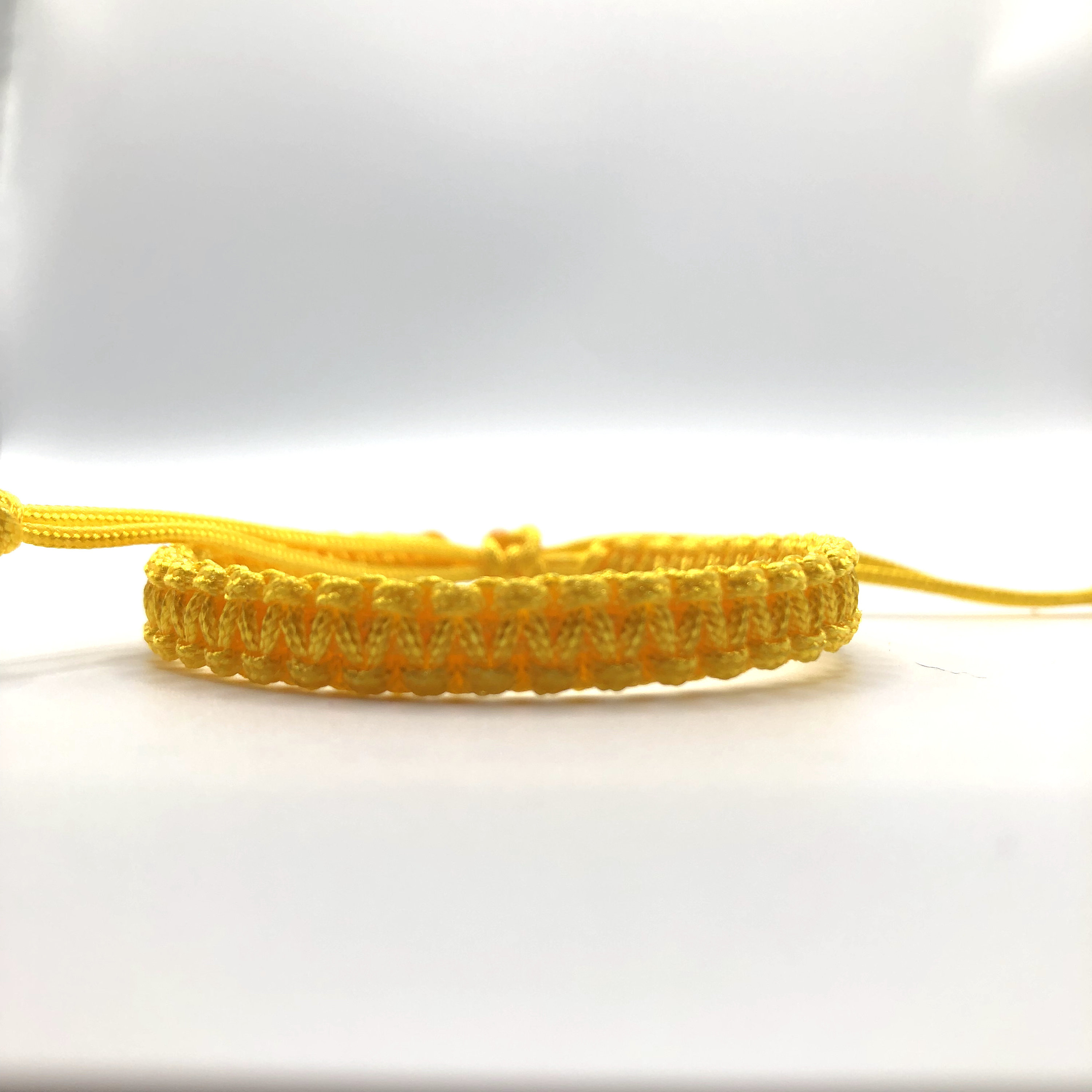 Bright Yellow Cord Bracelet, Yellow String Bracelet, Lucky
