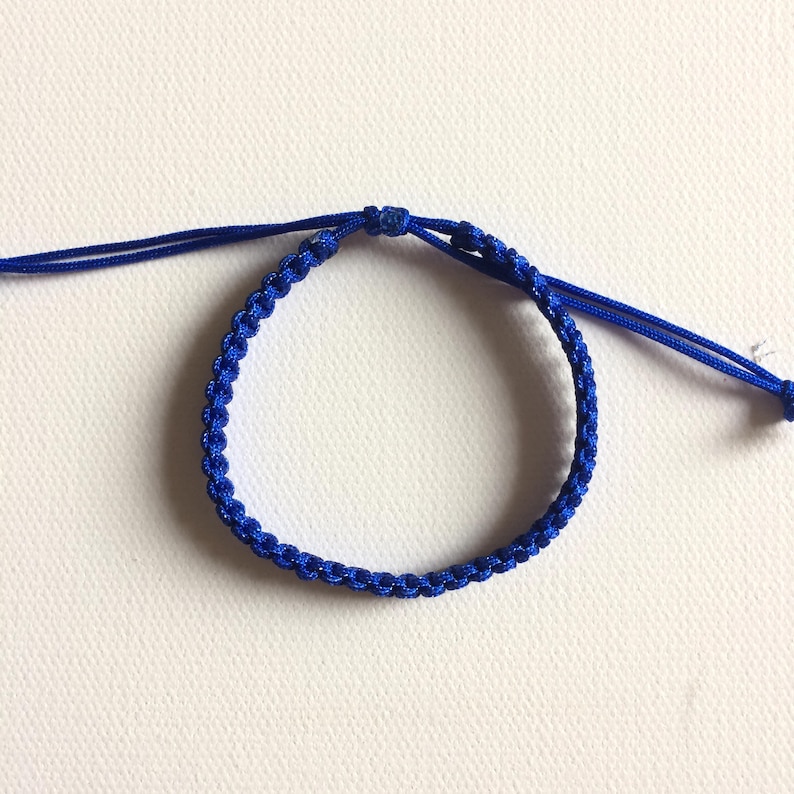Dark Blue Cord Bracelet Blue String Bracelet Lucky Bracelet Etsy