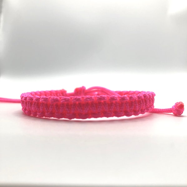 Neon Pink cord Bracelet, Red String Bracelet, Lucky Bracelet, Braid Bracelet, Yoga Bracelet, Simple Surfer Bracelet [ Neon Pink 052]