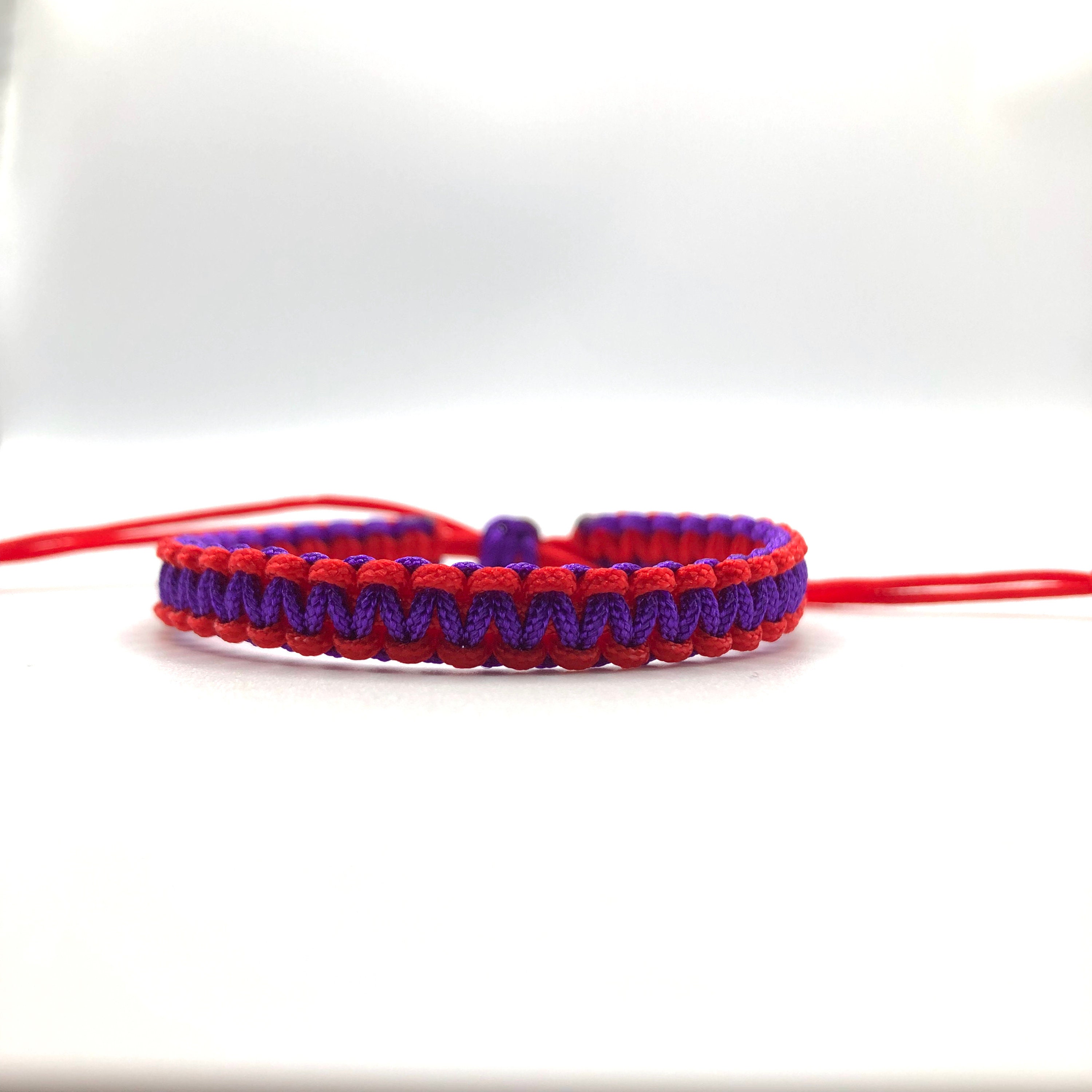 Cotton Cord Initial Bracelet Medium Violet Red / Initial (option)