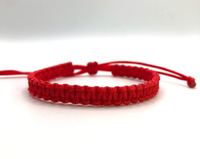 Red Cord Bracelet, Red String Bracelet, Red Lucky Bracelet, Braid