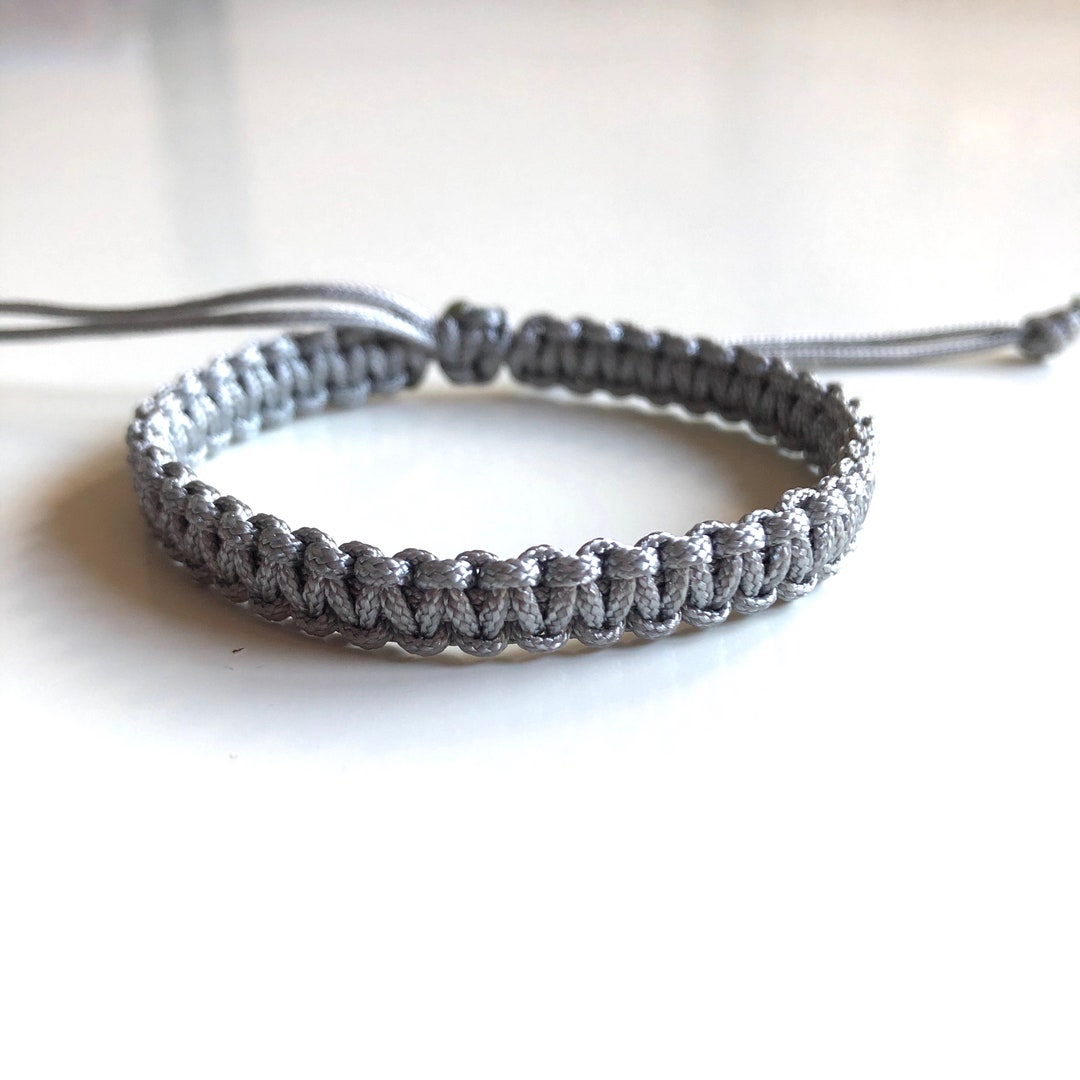 Light Gray Cord Bracelet Gray String Bracelet Lucky Etsy UK
