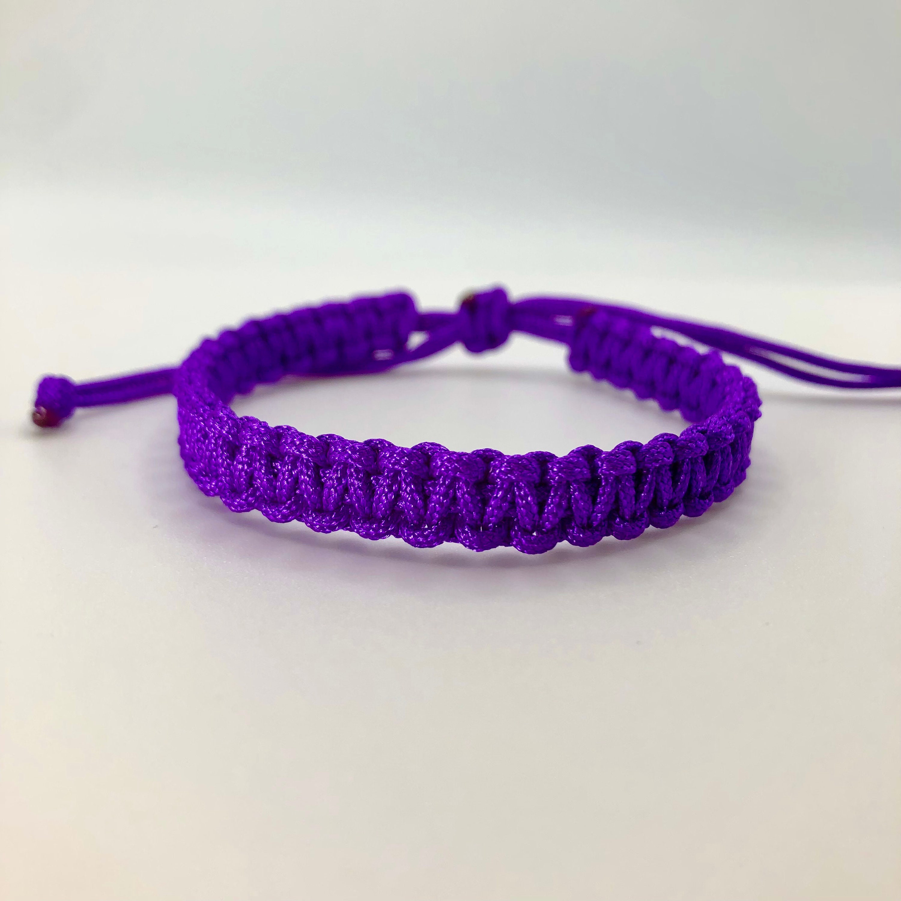 Purple Cord Bracelet Purple String Bracelet Lucky Bracelet Braid Bracelet Yoga Bracelet Simple Surfer Bracelet thin Purple 032 Etsy