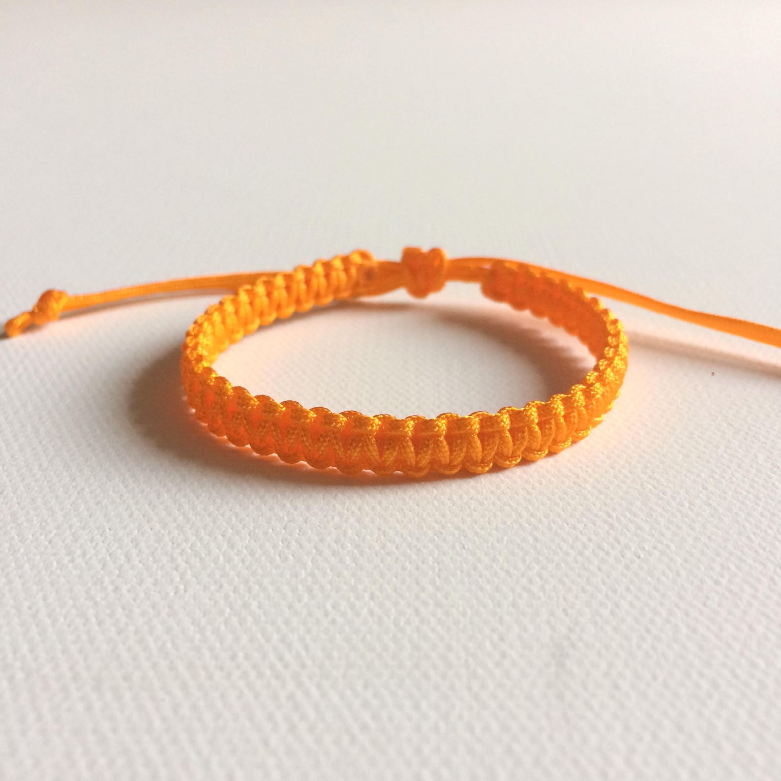 Orange Cord Bracelet Orange String Bracelet Lucky Bracelet Etsy