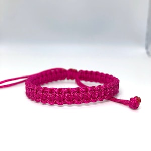 Fuchsia cord Bracelet, Purplish Red Color bracelet,  Lucky Bracelet, Yoga Bracelet, Simple Surfer Bracelet [Fuchsia 053]