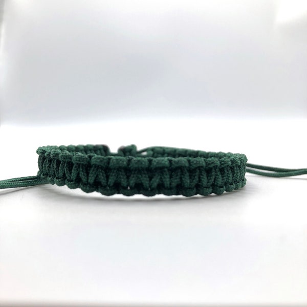 Dark Green cord Bracelet, Dark Green, Lucky Bracelet, Braid Bracelet, Yoga Bracelet, Simple Surfer Bracelet [Thin: Dark Green 024]