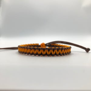 Orange/Brown cord Bracelet, Brown/Orange bracelet, Reversible , Yoga Bracelet, Simple Surfer Bracelet [Thin: Brown/Orange 120]
