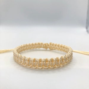 Cream cord Bracelet, Cream Color bracelet,  Lucky Bracelet, Yoga Bracelet, Simple Surfer Bracelet [Cream 008]