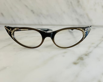 women's cat eye glasses with stones