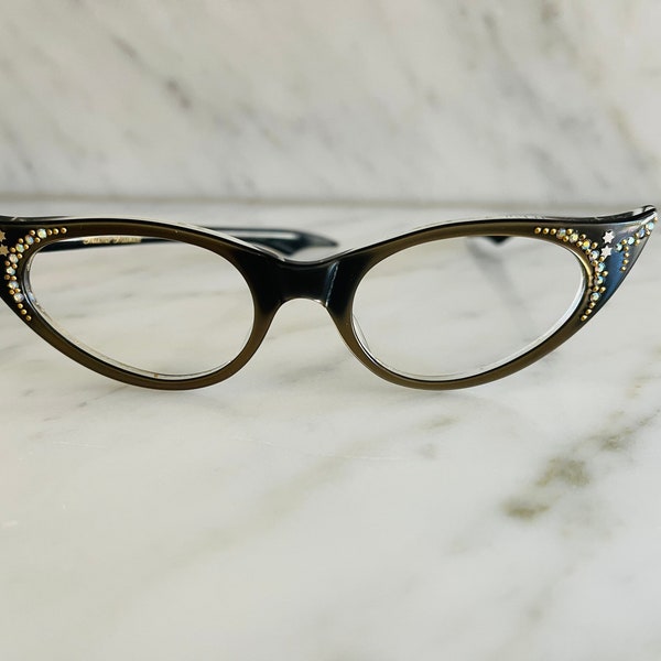 women's cat eye glasses with stones