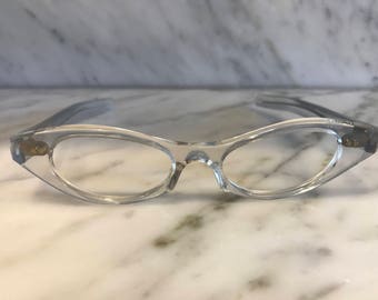 Vintage Clear Small Cateye Unused