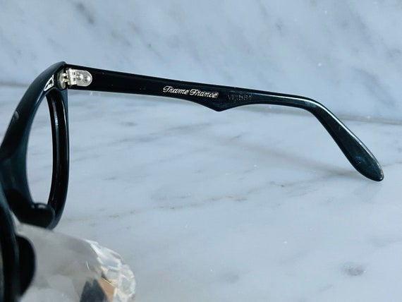 unused black vintage cat eye with rhinestones - image 7