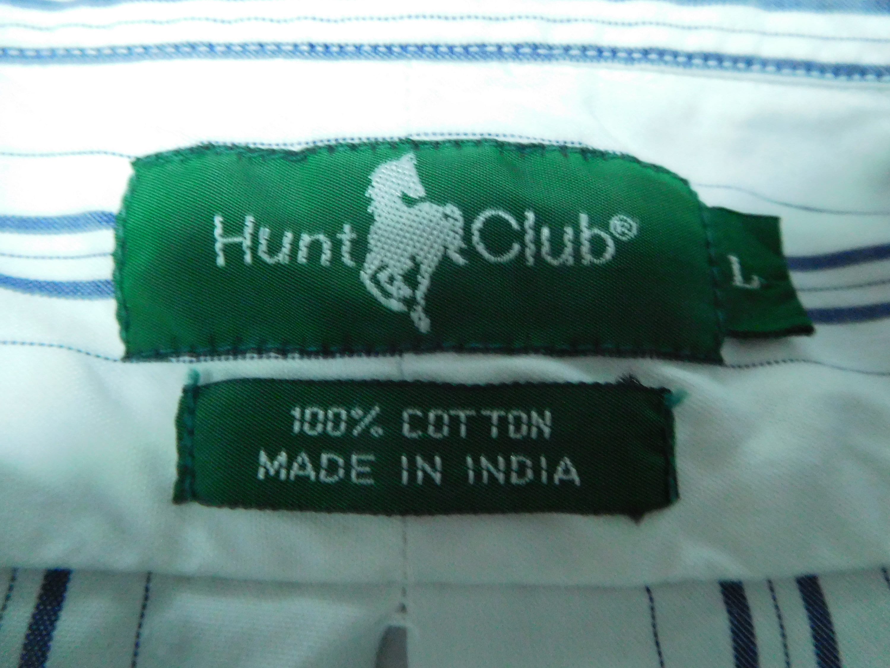 Vintage Hunt Club Dress Shirt: Men's White & Blue Stripe, Large - Etsy