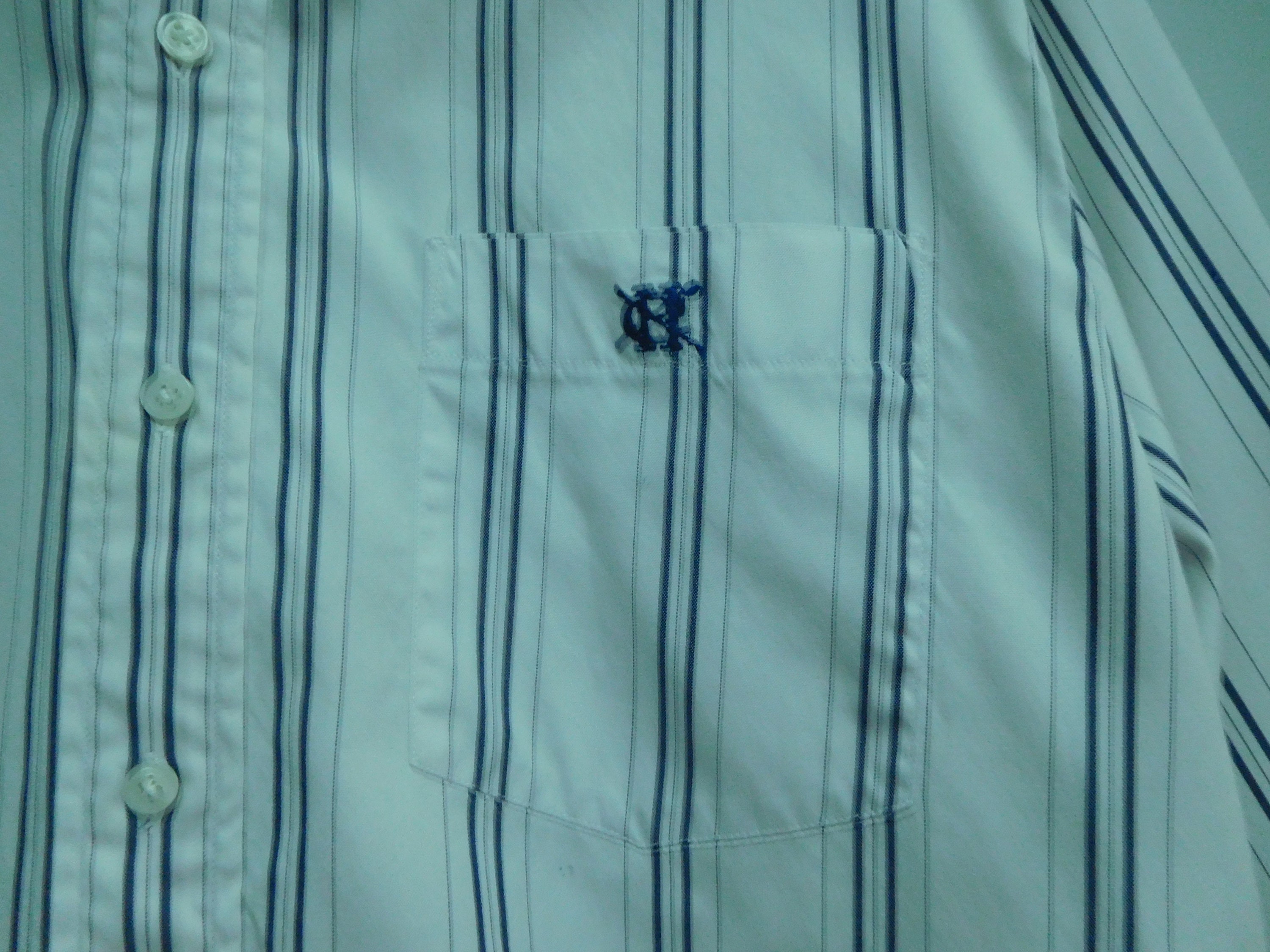 Vintage Hunt Club Dress Shirt: Men's White & Blue Stripe, Large - Etsy