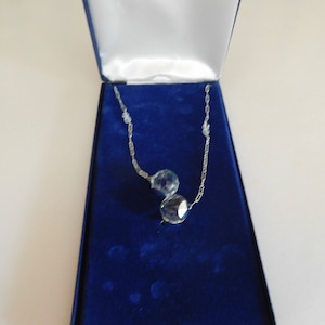 Vintage Gorham Sterling Silver Chain with Prism Crystal Balls 18 Inches image 1