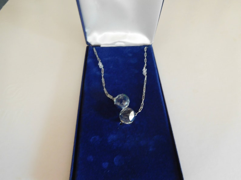 Vintage Gorham Sterling Silver Chain with Prism Crystal Balls 18 Inches image 1