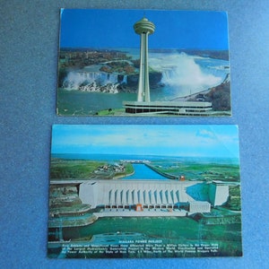 Vintage 1964 Skylon Tower Canada Niagara Falls & Niagara Power Project Postcards From 1960&#39;s In Good/Very Good Unused Vintage Condition