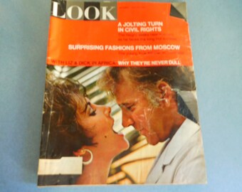 Vintage Look Magazine June 27, 1967 Edition "With Liz And Dick In Africa: Why They Are Never Dull" In Very Good Vintage Condition See Ad