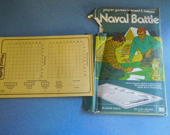 Vintage Naval Battle Paper Game - 1974 3M Travel Edition