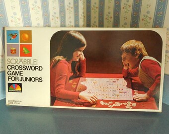 Vintage 1975 Scabble Crossword Game for Juniors by Selchow & Righter