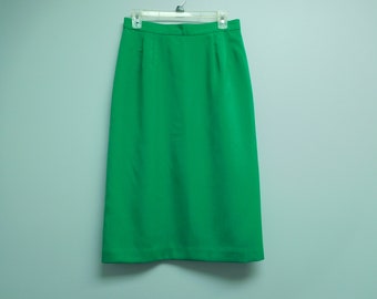 Vintage Shamrock Green Lined Skirt Size 12 By Radcliff Polyester and Rayon St. Patrick's Day In Excellent Vintage Condition