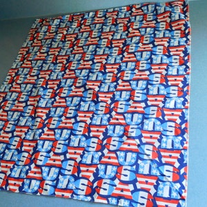 Vintage Patriotic USA Scarf: Red White Blue Head Neck Scarf