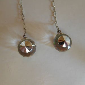 Vintage Gorham Sterling Silver Chain with Prism Crystal Balls 18 Inches image 5