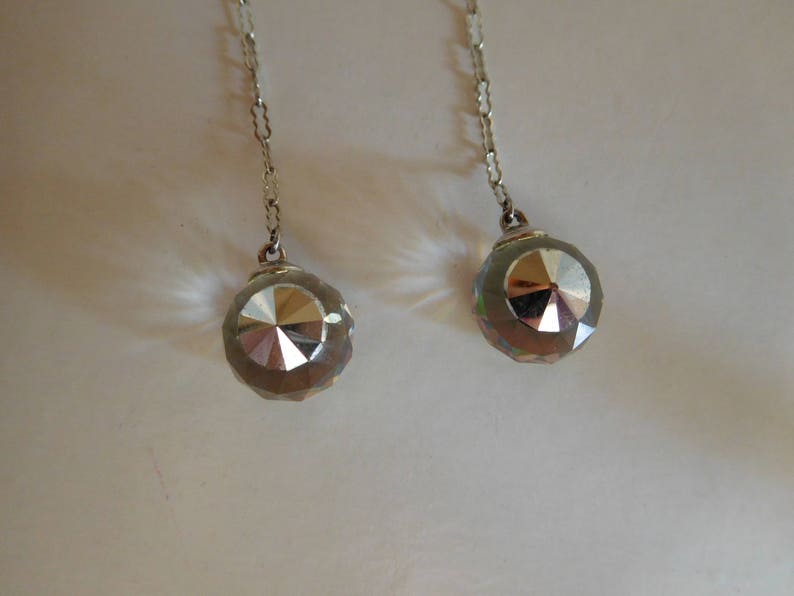 Vintage Gorham Sterling Silver Chain with Prism Crystal Balls 18 Inches image 5