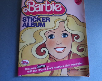 Vintage 1983 Barbie Sticker Album By Topps Incomplete Book With 58 Stickers Used In Very Good Vintage Condition