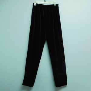 Vintage Black Velour Pants By Diane Von Furstenberg (DVF) (Princess Diane Of Furstenberg, Belgium)  Size M In Like New Excellent Condition