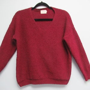 Vintage Cranberry Red Nubby Sweater - Dreamers Size S/M bild 1