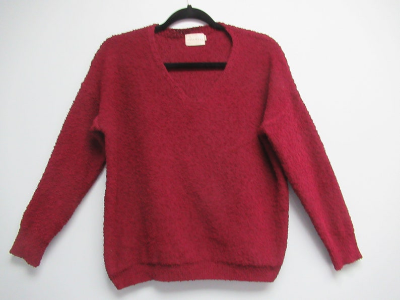 Vintage Cranberry Red Nubby Sweater - Dreamers Size S/M bild 1